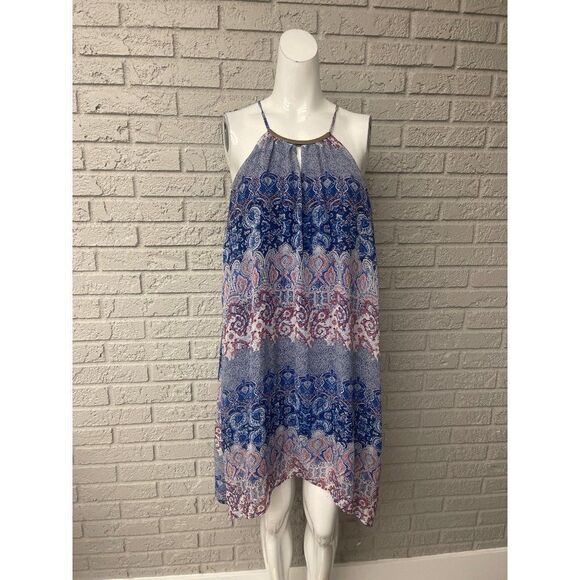 Almost Famous Multi Color Halter Dress With Gold Tone Hardware Size XL - Picture 1 of 9